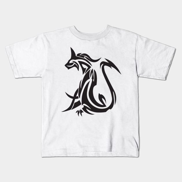 Wild Cat Tattoo Art Kids T-Shirt by Morphart